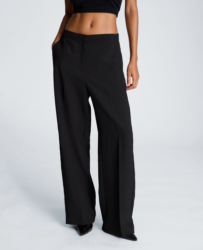 Kenneth Cole - Fly Front High Rise Side Striped Wide Leg Pant WOMENS PANTS for Women