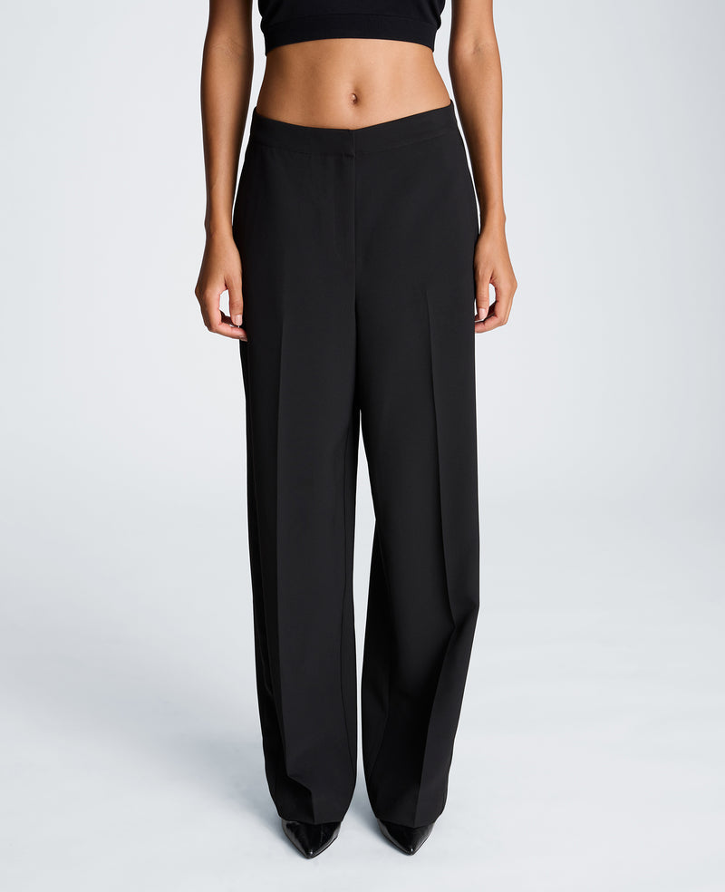 Kenneth Cole - Fly Front High Rise Side Striped Wide Leg Pant WOMENS PANTS for Women