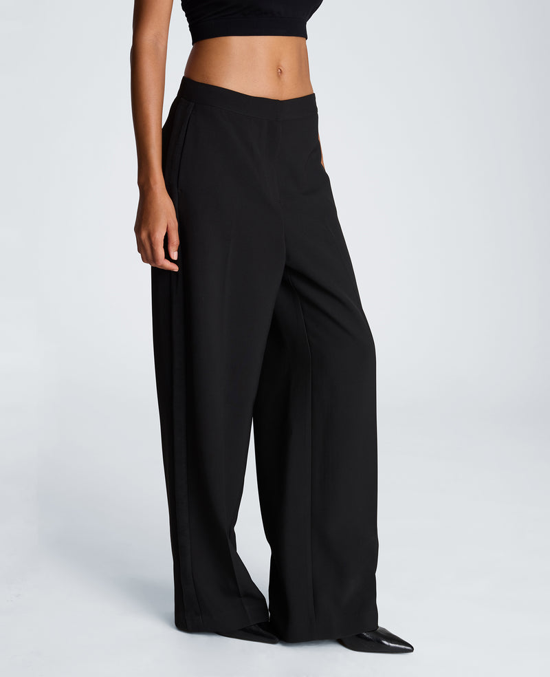 Kenneth Cole - Fly Front High Rise Side Striped Wide Leg Pant WOMENS PANTS for Women