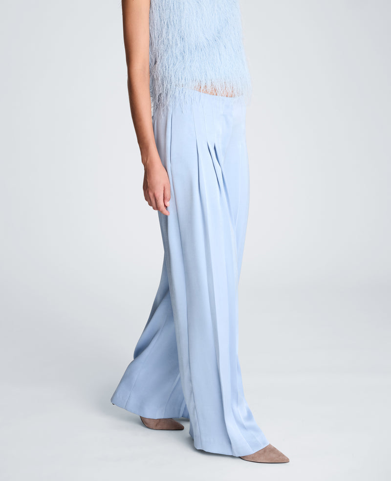 Kenneth Cole - Fly Front High Rise Wide Leg Stitched Tripe Pleat Pant WOMENS PANTS for Women