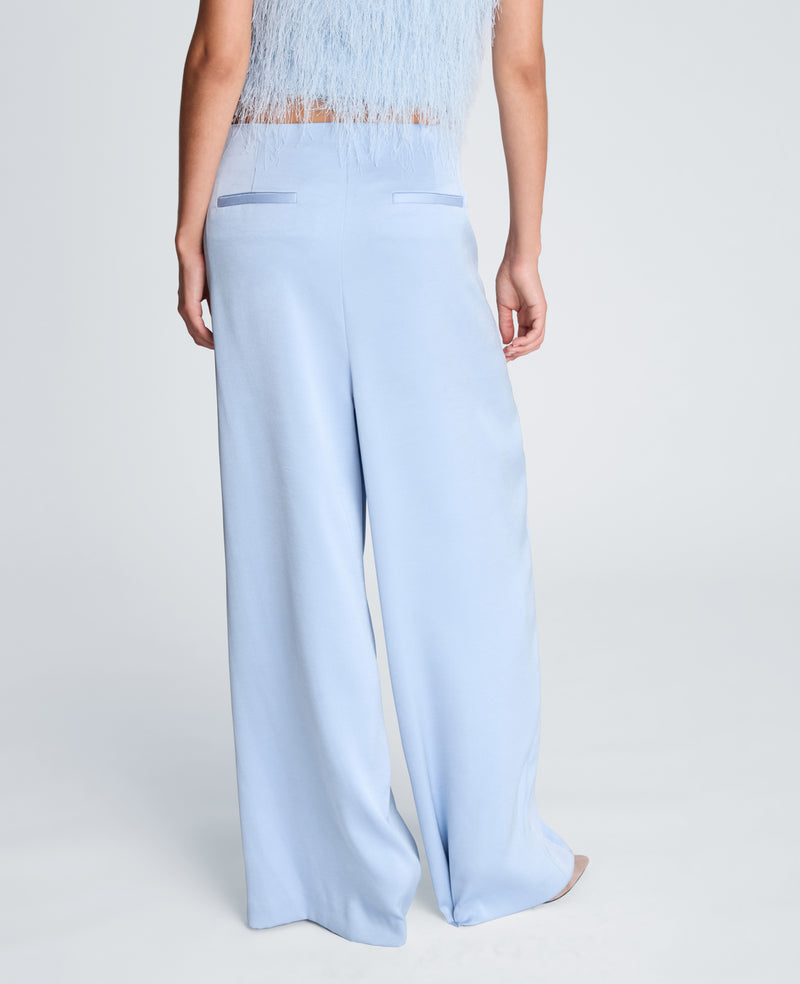 Kenneth Cole - Fly Front High Rise Wide Leg Stitched Tripe Pleat Pant WOMENS PANTS for Women