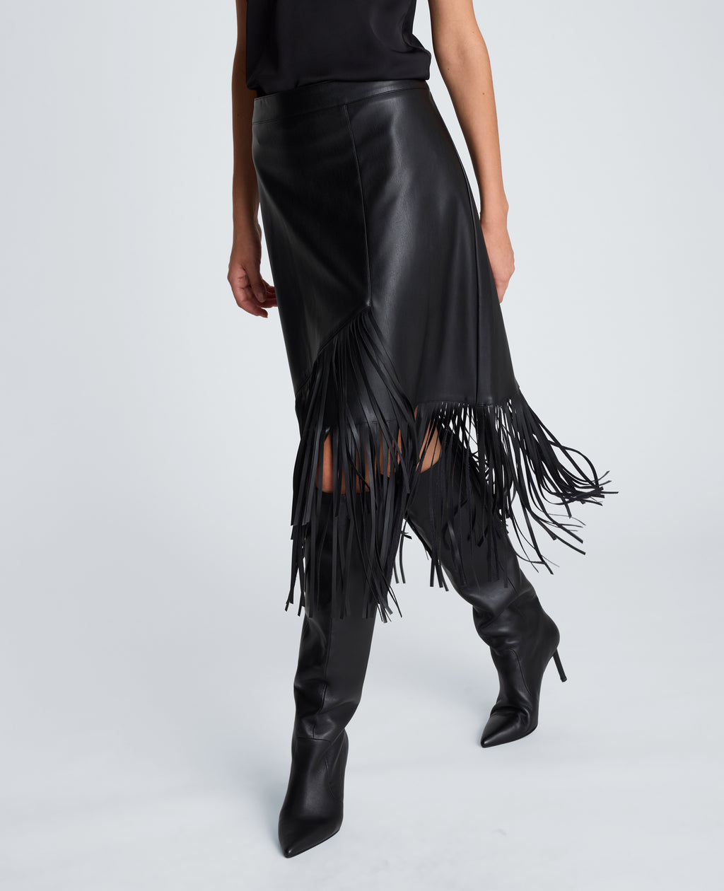Kenneth Cole - Assymetrical Pencil Skirt with Fringe Hem WOMENS SKIRTS for Women 