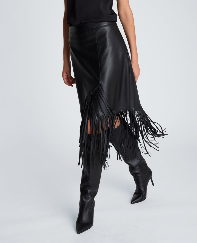 Kenneth Cole - Assymetrical Pencil Skirt with Fringe Hem WOMENS SKIRTS for Women