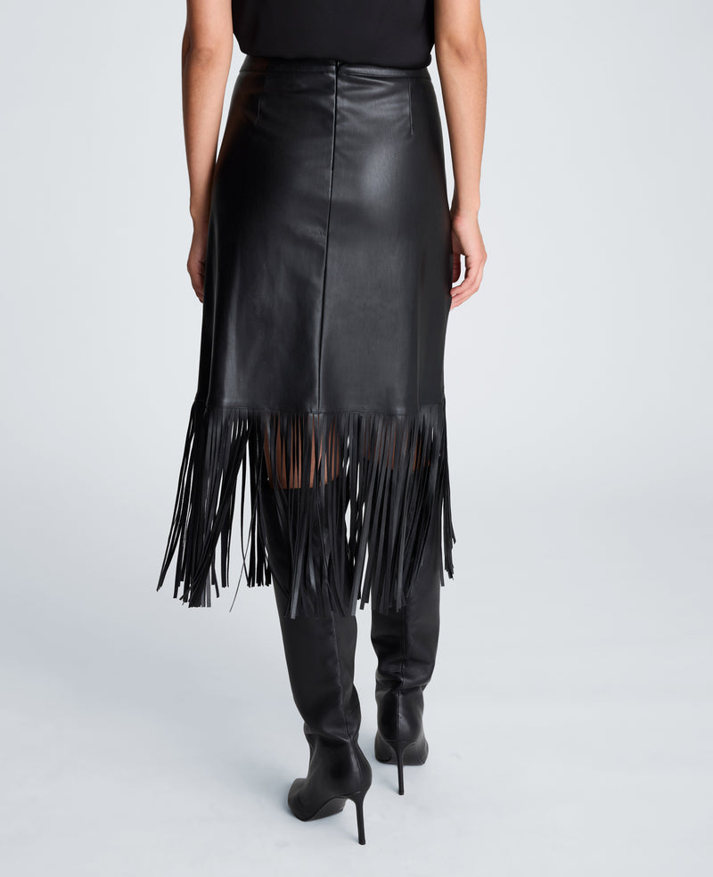 Kenneth Cole - Assymetrical Pencil Skirt with Fringe Hem WOMENS SKIRTS for Women