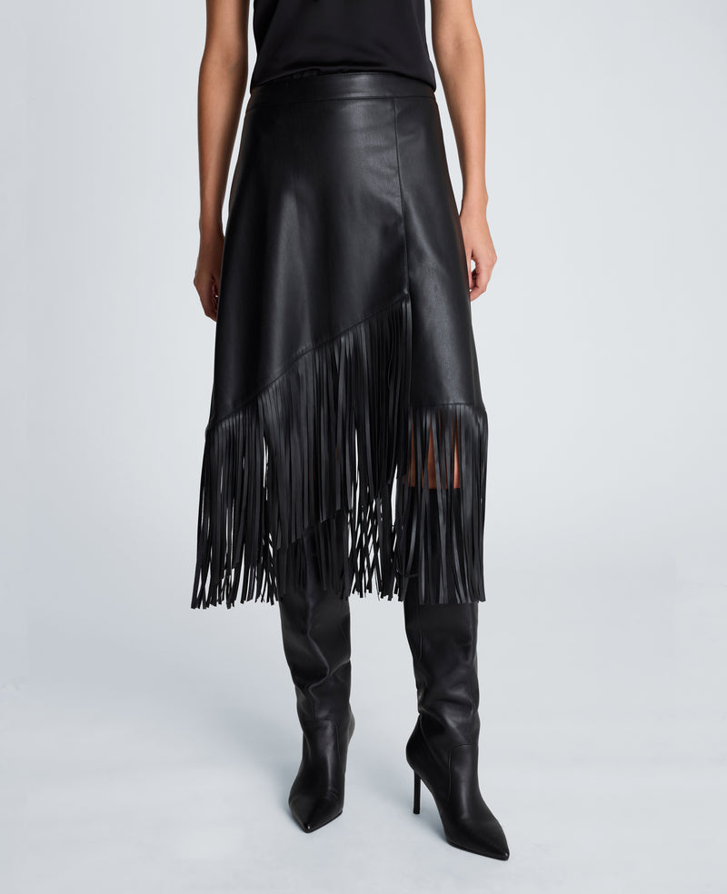 Kenneth Cole - Assymetrical Pencil Skirt with Fringe Hem WOMENS SKIRTS for Women