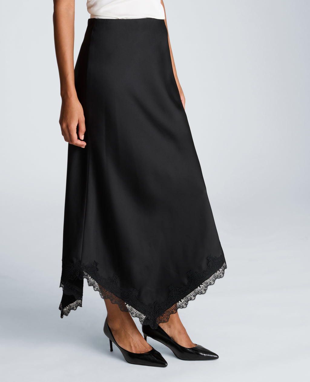 Kenneth Cole - Pull On Asymmetrical Lace Hem Skirt WOMENS SKIRTS for Women 