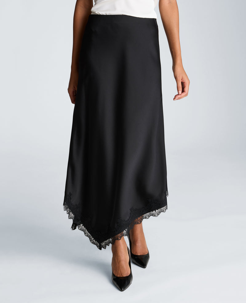 Kenneth Cole - Pull On Asymmetrical Lace Hem Skirt WOMENS SKIRTS for Women