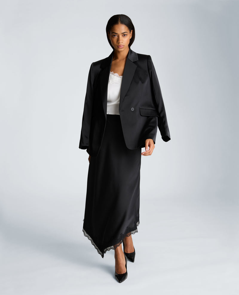 Kenneth Cole - Pull On Asymmetrical Lace Hem Skirt WOMENS SKIRTS for Women