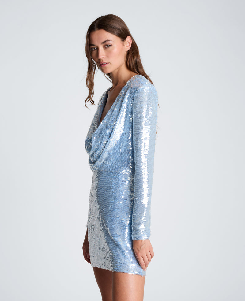 Kenneth Cole - Cowl Neck Mini Long Sleeve Dress WOMENS DRESS for Women