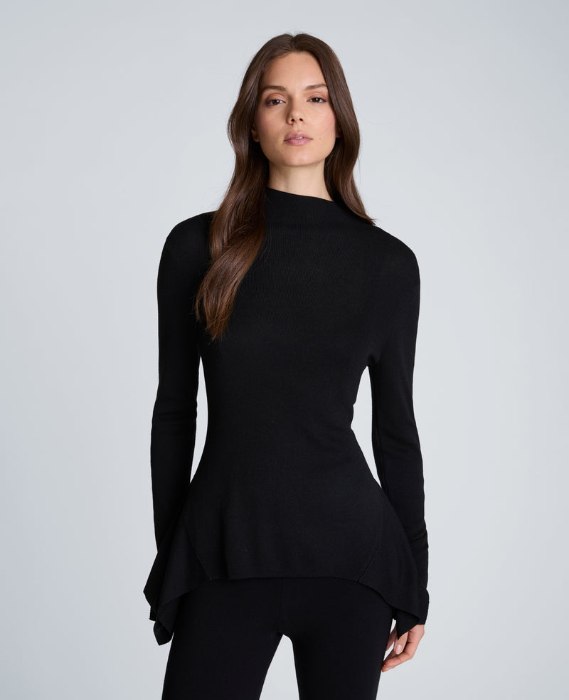 Kenneth Cole - Mock Neck Long Sleeve Peplum Sweater WOMENS SWEATER for Women