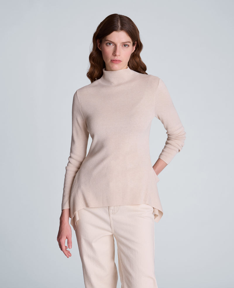 Kenneth Cole - Mock Neck Long Sleeve Peplum Sweater WOMENS SWEATER for Women
