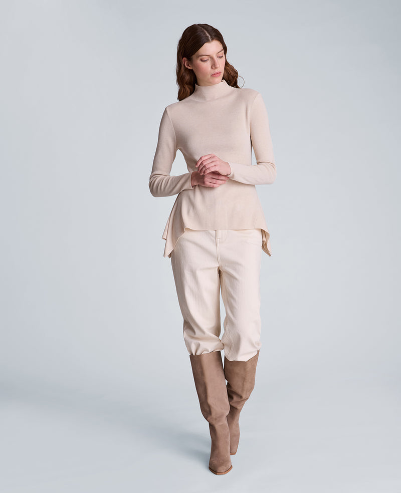Kenneth Cole - Mock Neck Long Sleeve Peplum Sweater WOMENS SWEATER for Women