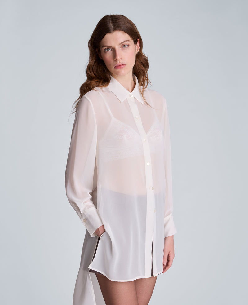 Kenneth Cole - Long Sleeve Button From Top with High Low Hem WOMENS TOPS for Women