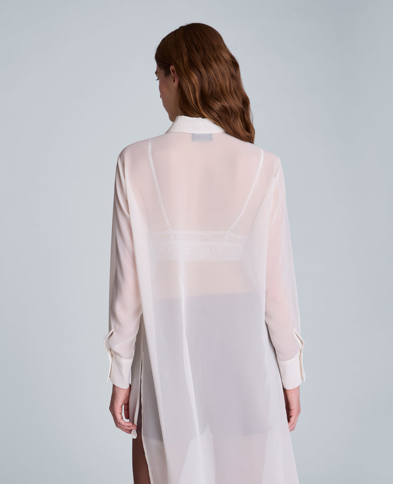 Kenneth Cole - Long Sleeve Button From Top with High Low Hem WOMENS TOPS for Women