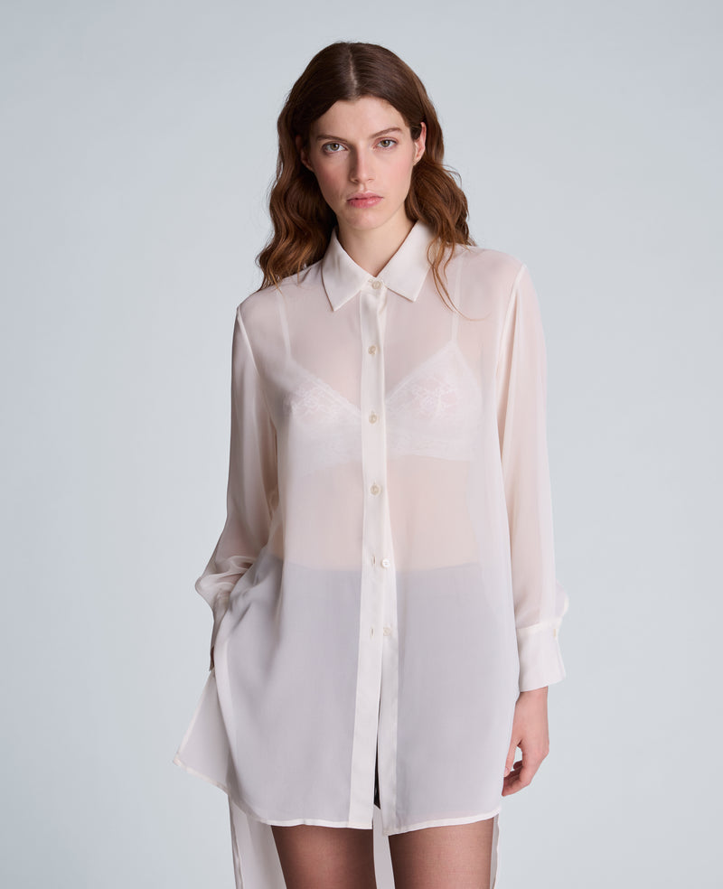 Kenneth Cole - Long Sleeve Button From Top with High Low Hem WOMENS TOPS for Women