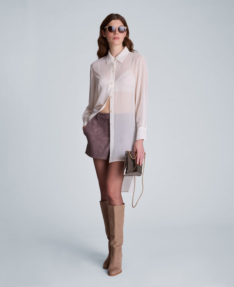 Kenneth Cole - Long Sleeve Button From Top with High Low Hem WOMENS TOPS for Women