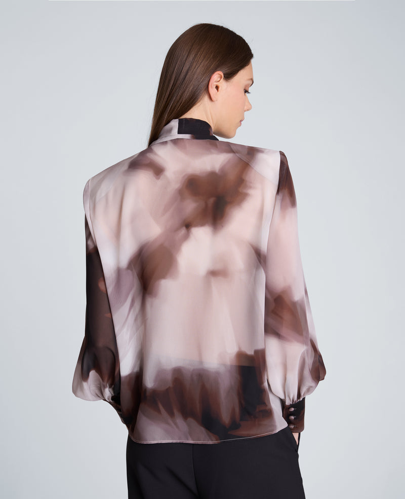 Kenneth Cole - Tie Neck Blouse Balloon Sleeve Top WOMENS TOPS for Women