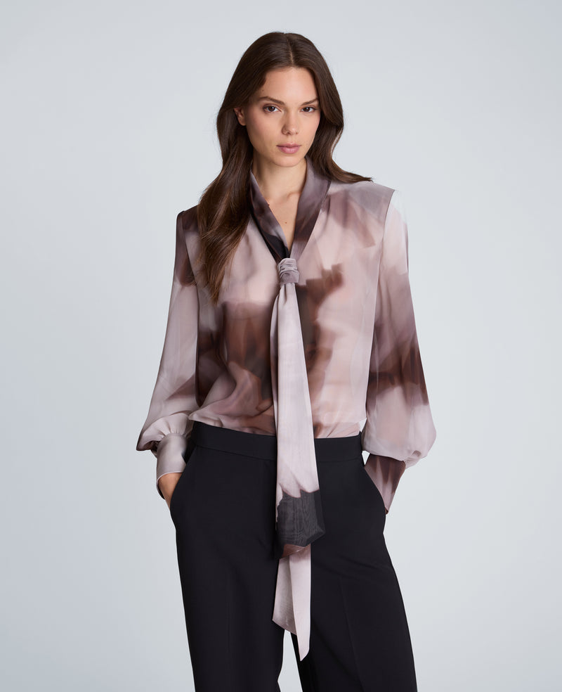 Kenneth Cole - Tie Neck Blouse Balloon Sleeve Top WOMENS TOPS for Women