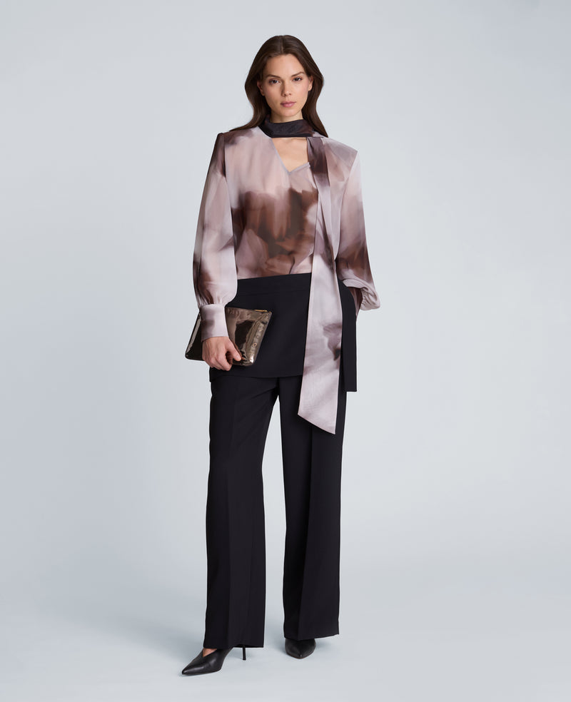Kenneth Cole - Tie Neck Blouse Balloon Sleeve Top WOMENS TOPS for Women