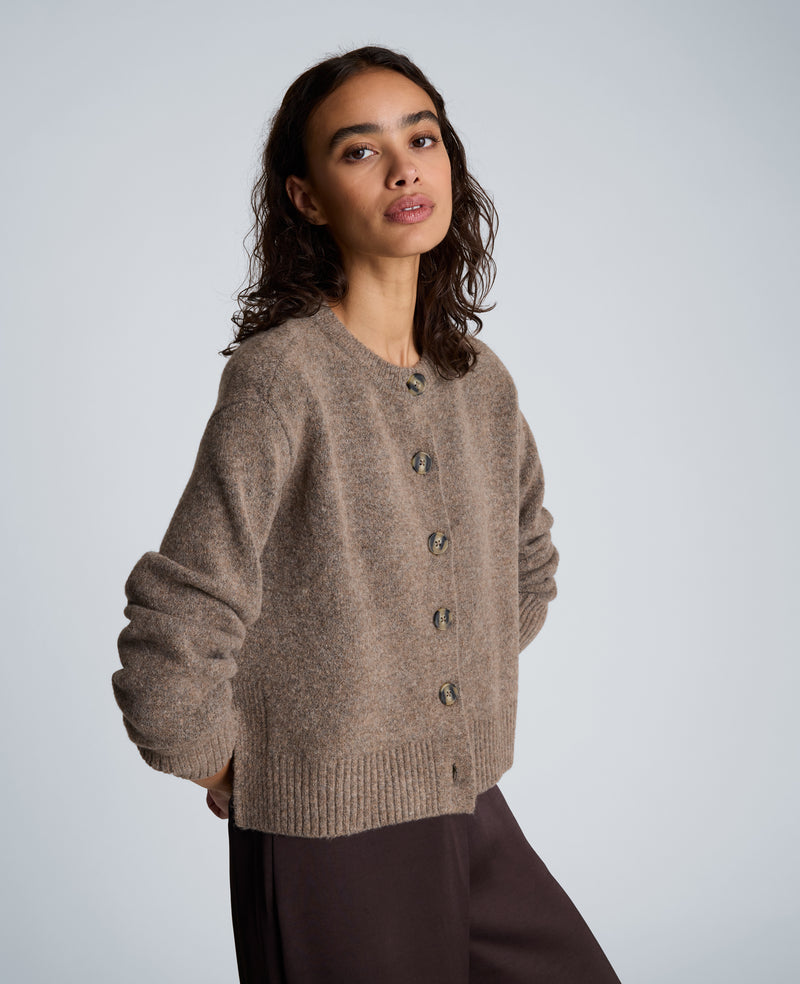 Kenneth Cole - Long Sleeve Crew Neck Button Up Cardigan WOMENS SWEATER for Women