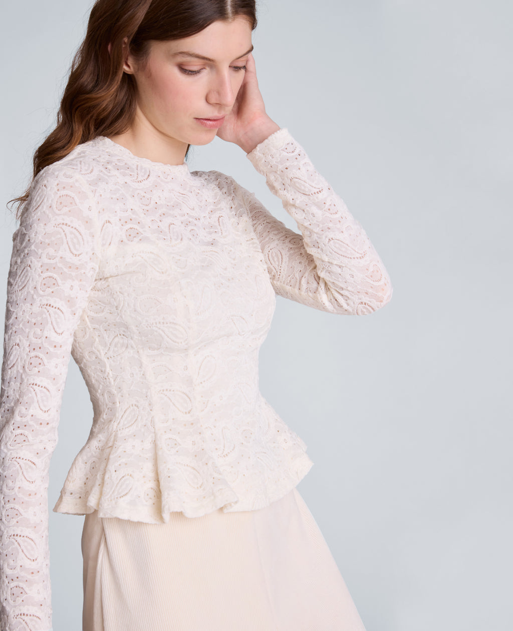 Kenneth Cole - Long Sleeve Peplum Pullover Top WOMENS KNITS for Women 