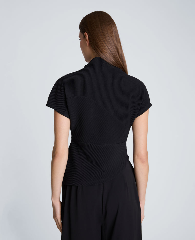 Kenneth Cole - Mock Neck Asymmetrical Pullover with Extended Shoulder WOMENS KNITS for Women