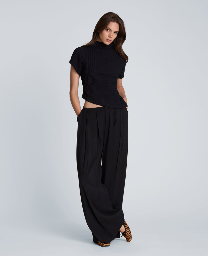 Kenneth Cole - Mock Neck Asymmetrical Pullover with Extended Shoulder WOMENS KNITS for Women