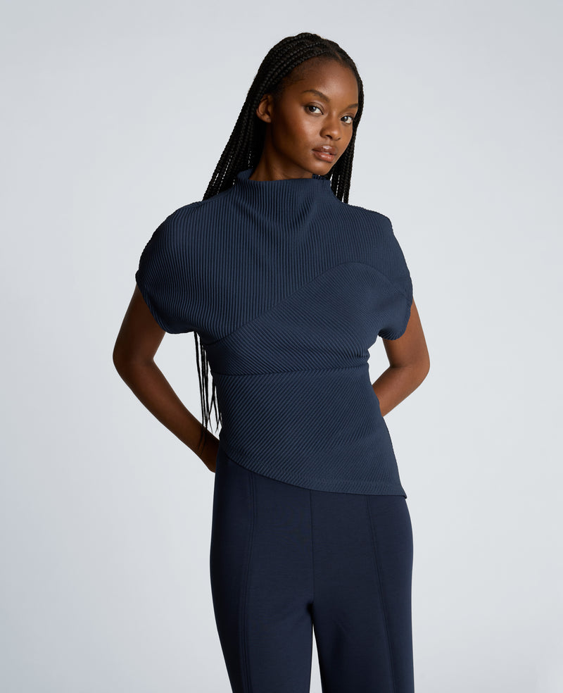 Kenneth Cole - Mock Neck Asymmetrical Pullover with Extended Shoulder WOMENS KNITS for Women