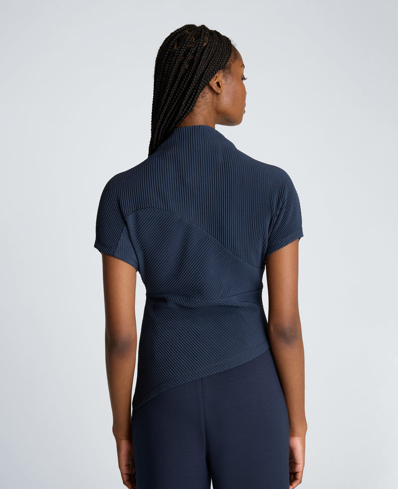 Kenneth Cole - Mock Neck Asymmetrical Pullover with Extended Shoulder WOMENS KNITS for Women