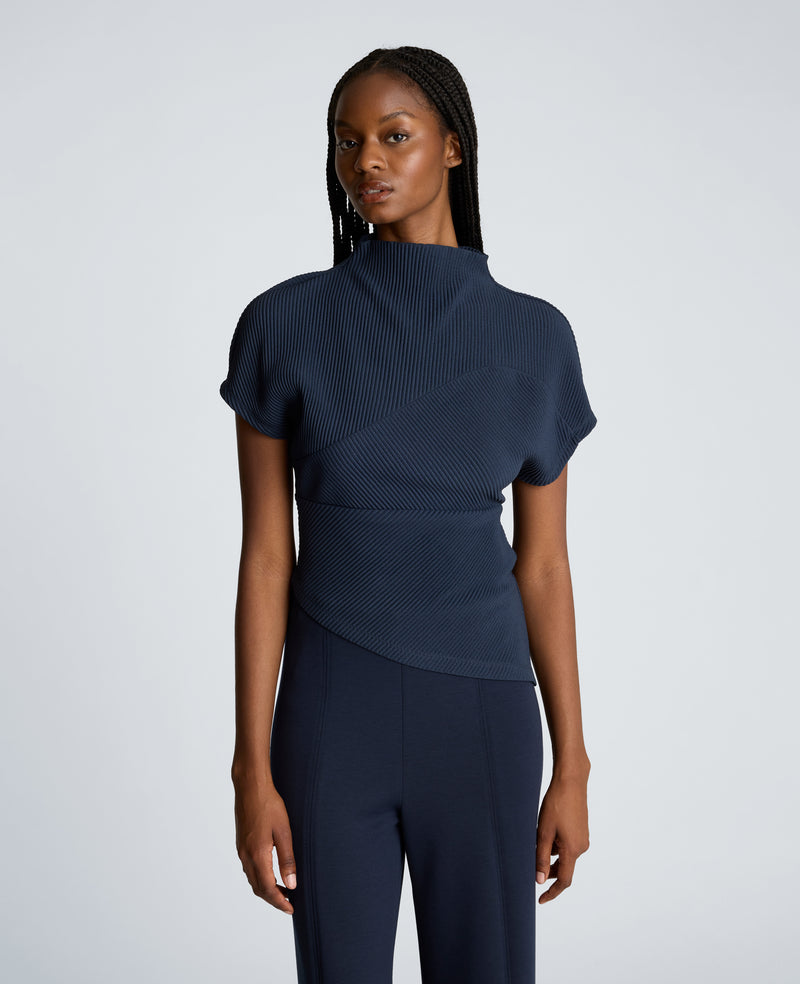 Kenneth Cole - Mock Neck Asymmetrical Pullover with Extended Shoulder WOMENS KNITS for Women