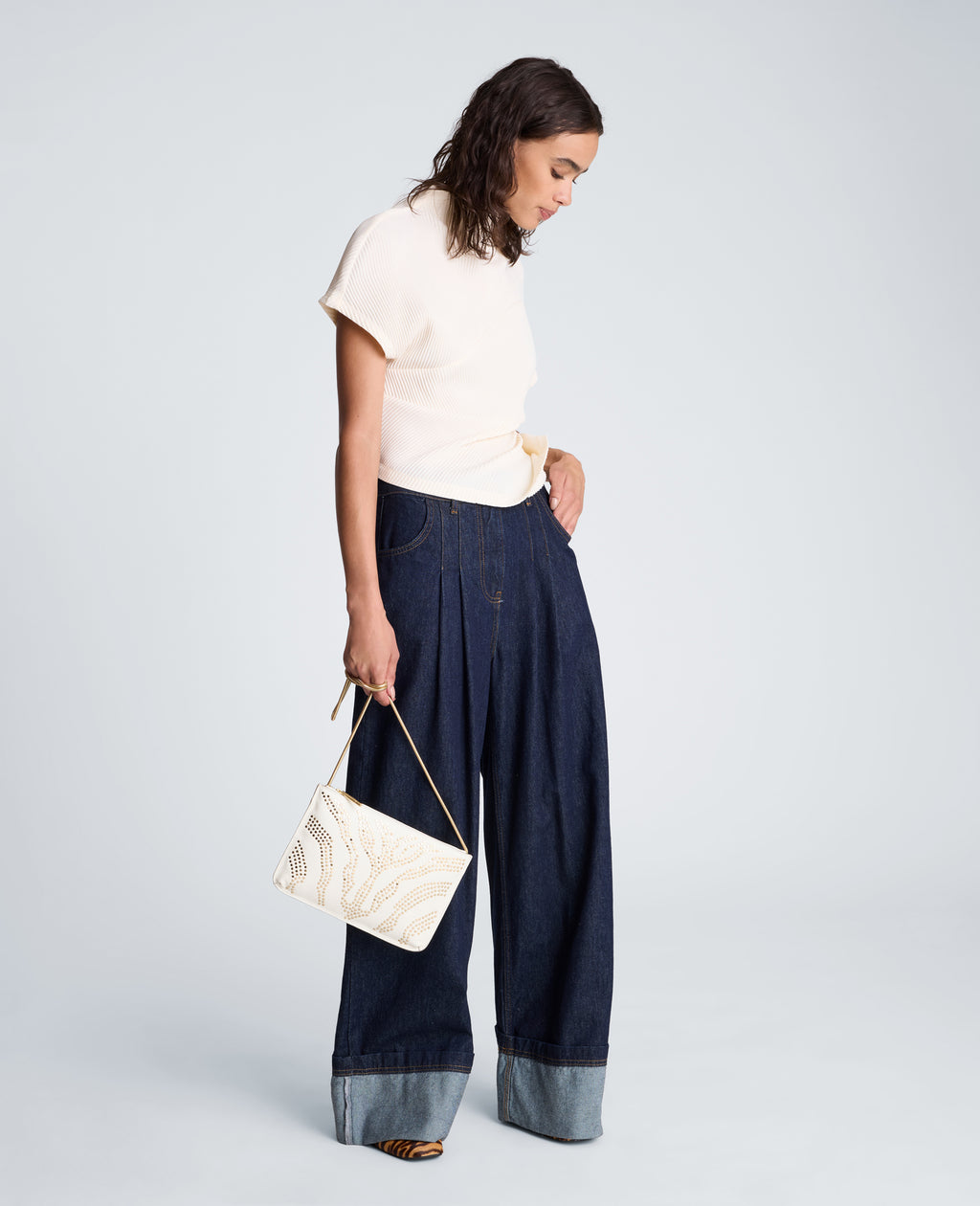 Mock Neck Asymmetrical Pullover with Extended Shoulder