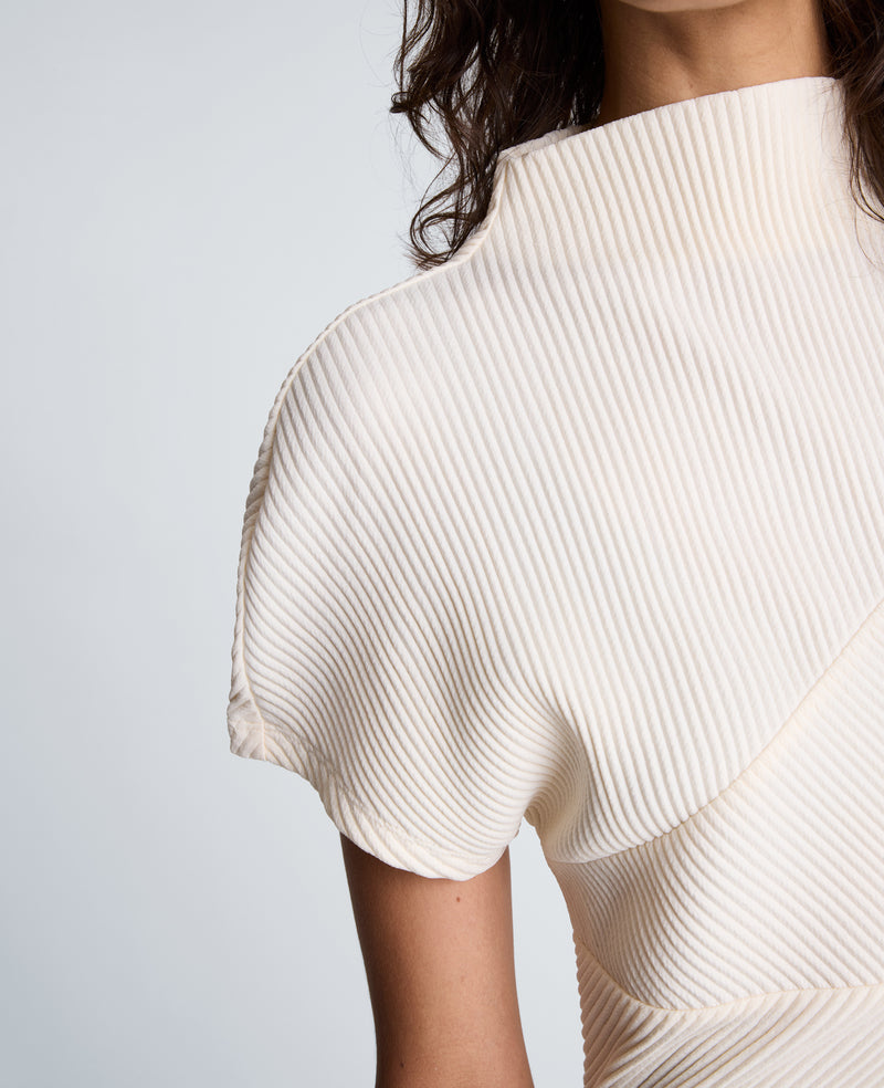 Kenneth Cole - Mock Neck Asymmetrical Pullover with Extended Shoulder WOMENS KNITS for Women