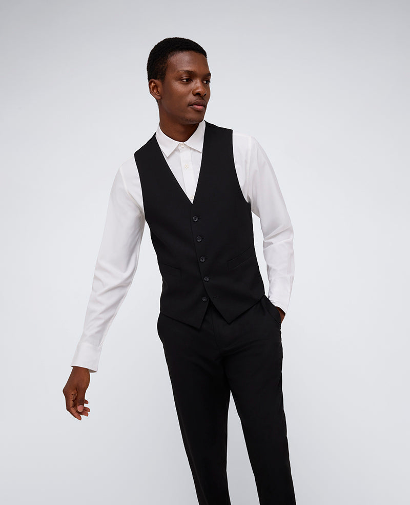 Kenneth Cole Reaction Men's Slim-Fit Techni-Cole Suit Separates Vest - Black - Size M Kenneth Cole Reaction Men's Slim-Fit Techni-Cole Suit Separates Vest - Black - Size M