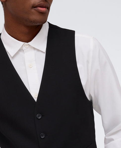 Kenneth Cole Reaction Men's Slim-Fit Techni-Cole Suit Vest Medium Black