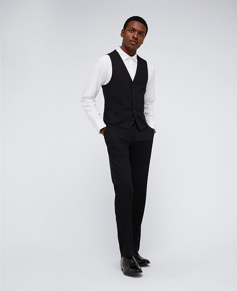 Kenneth Cole Reaction Men's Slim-Fit Techni-Cole Suit Separates Vest - Black Kenneth Cole Reaction Men's Slim-Fit Techni-Cole Suit Separates Vest - Black