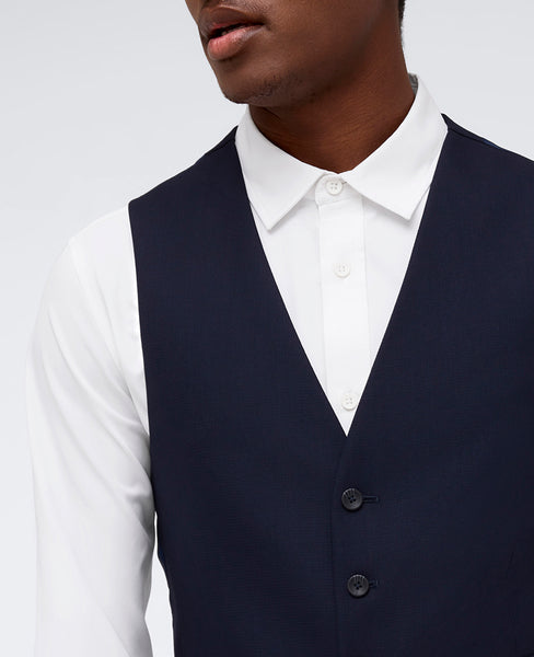 slim fit dress slacks Kenneth Cole Men's Slim-Fit Techni-Cole Suit Separate Vest - Navy