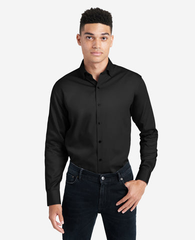 Black Stretch Dress Shirt  Flex Fit with TEKFIT | KC