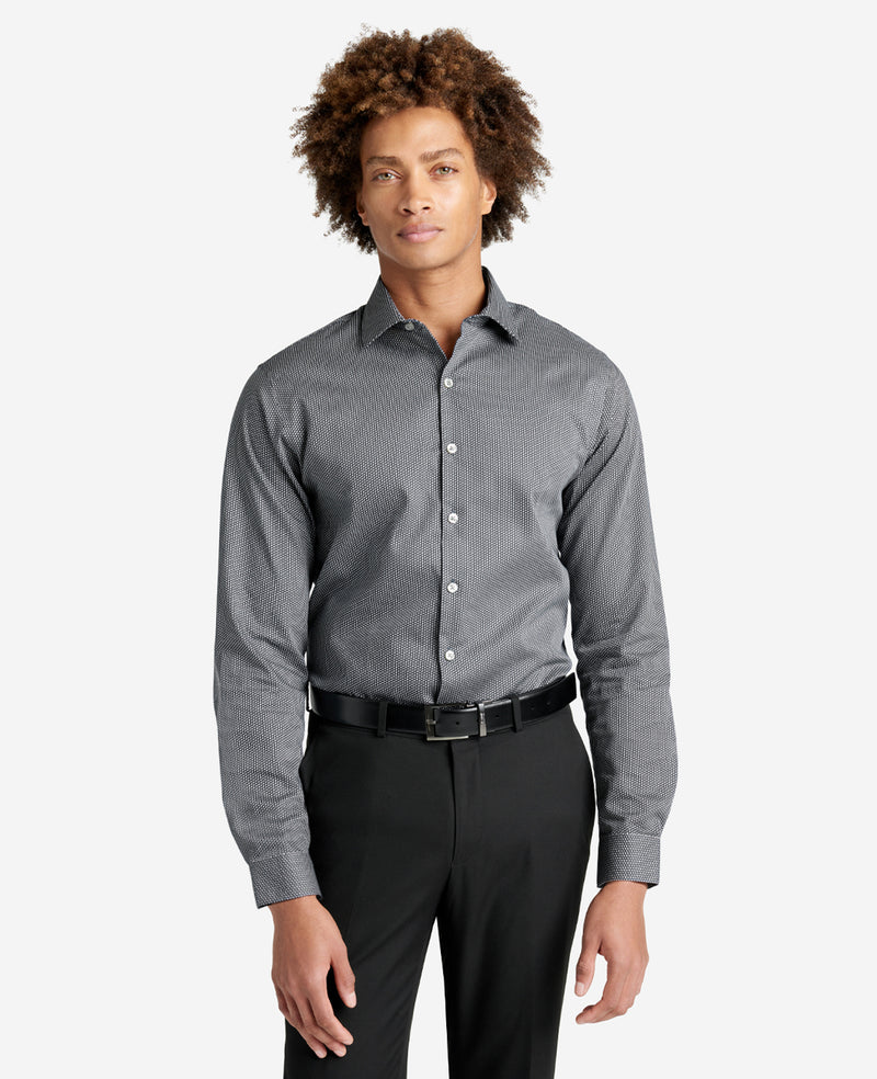 Slim-Fit Stretch Dress Shirt Black Smoke | Kenneth Cole Slim-Fit Stretch Dress Shirt Black Smoke | Kenneth Cole