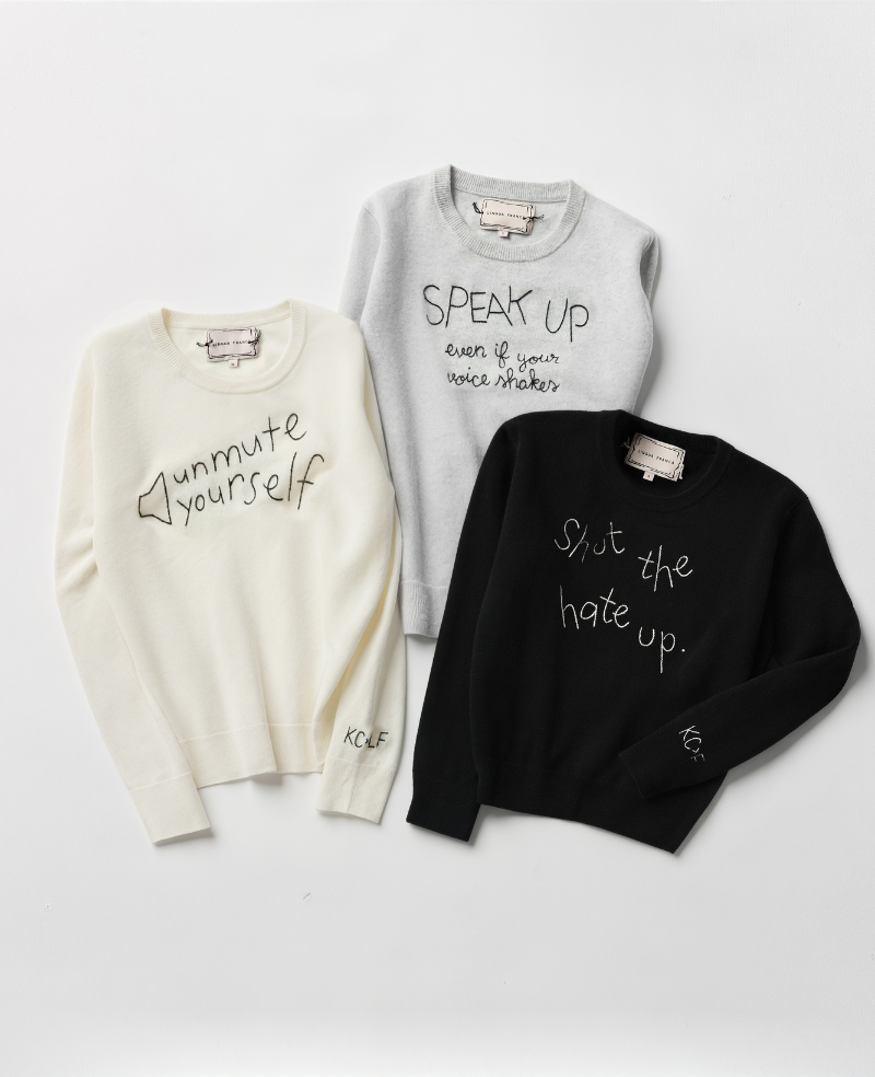 Kenneth Cole - Lingua Franca Unmute Yourself Unisex Cashmere Crewneck Sweater Men's Apparel for Unisex