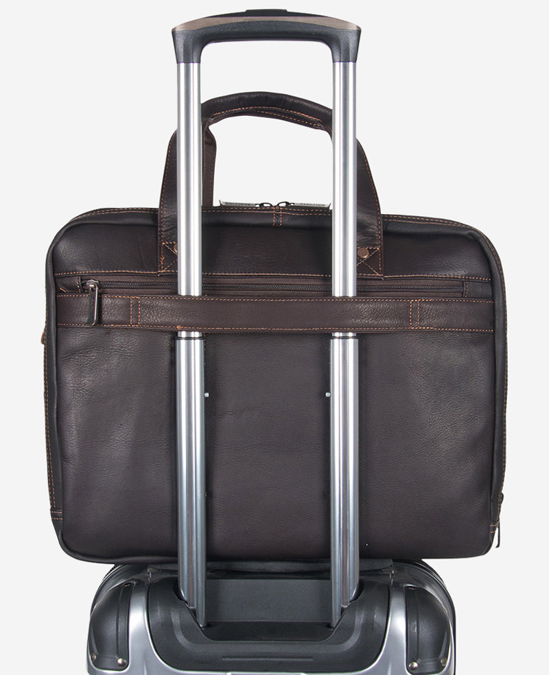 Kenneth Cole - Colombian Leather Top Zip Messenger Bag LUGGAGE for Men
