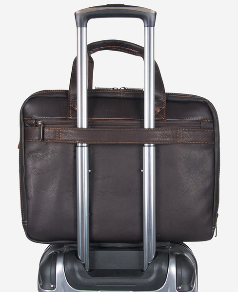 Colombian Leather Top Zip Messenger Bag