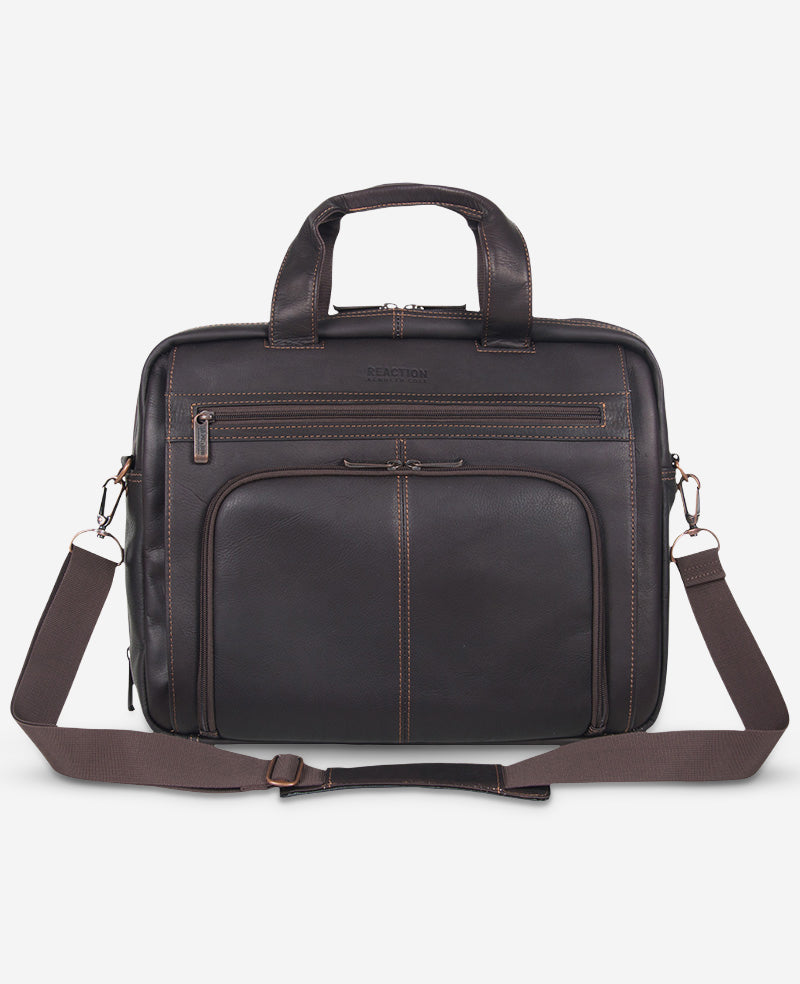 Kenneth Cole - Colombian Leather Top Zip Messenger Bag LUGGAGE for Men 