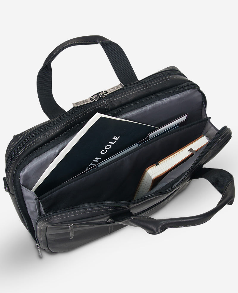 Kenneth Cole - Colombian Leather Top Zip Messenger Bag LUGGAGE for Men