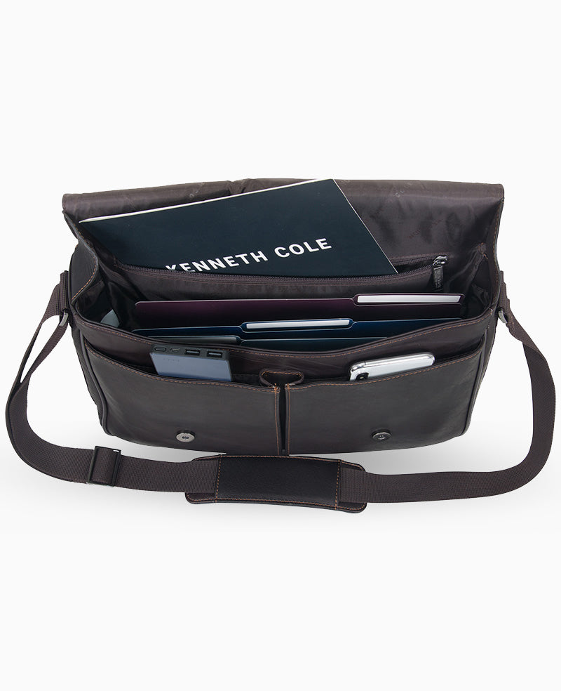 Kenneth Cole Reaction Leather Risky Business Messenger Bag