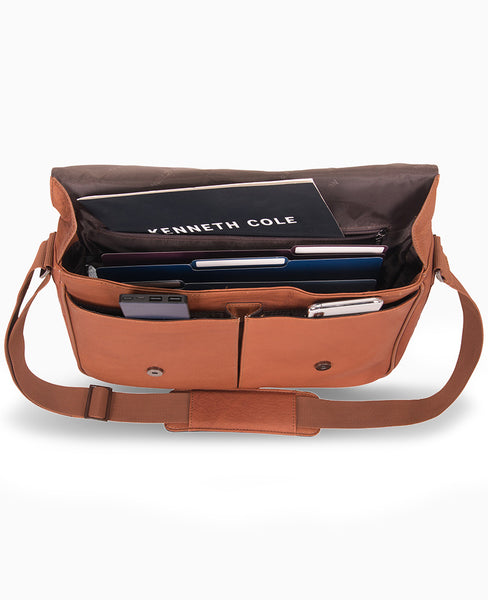 Leather Messenger Bag – 15.6” Laptop Ready | Kenneth Cole