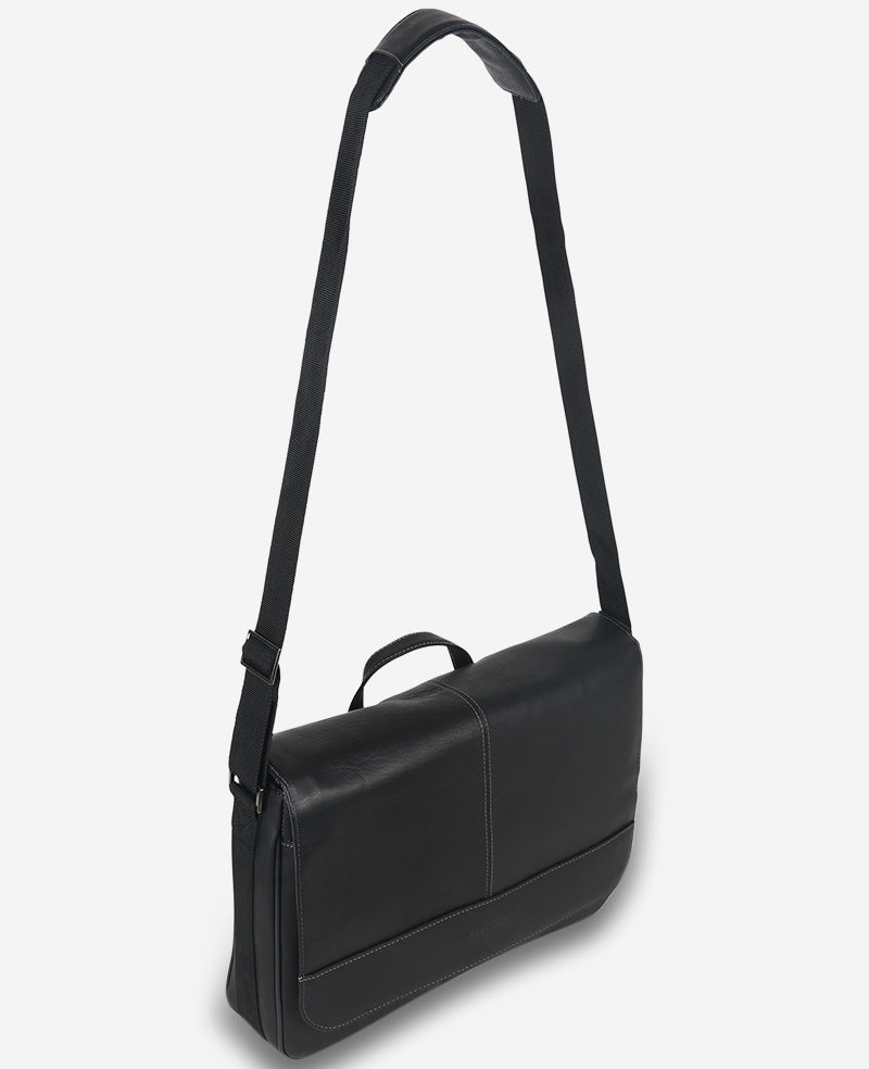 black leather messenger backpack Leather Messenger Bag – 15.6” Laptop Ready