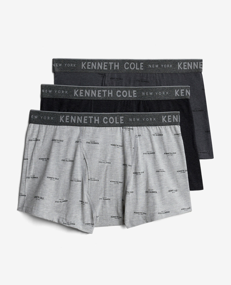 Kenneth Cole - Cotton Stretch Trunks 3-Pack MENS UNDERWEAR LOUNGE for Men