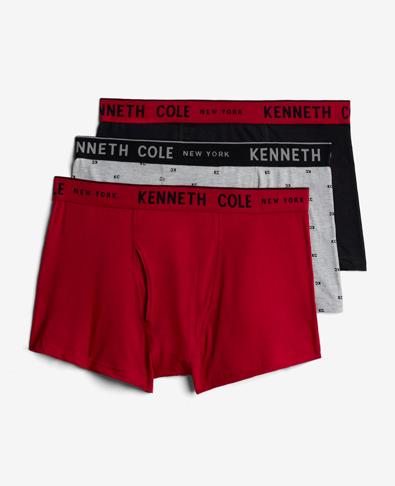 Kenneth Cole - Cotton Stretch Trunks 3-Pack MENS UNDERWEAR LOUNGE for Men