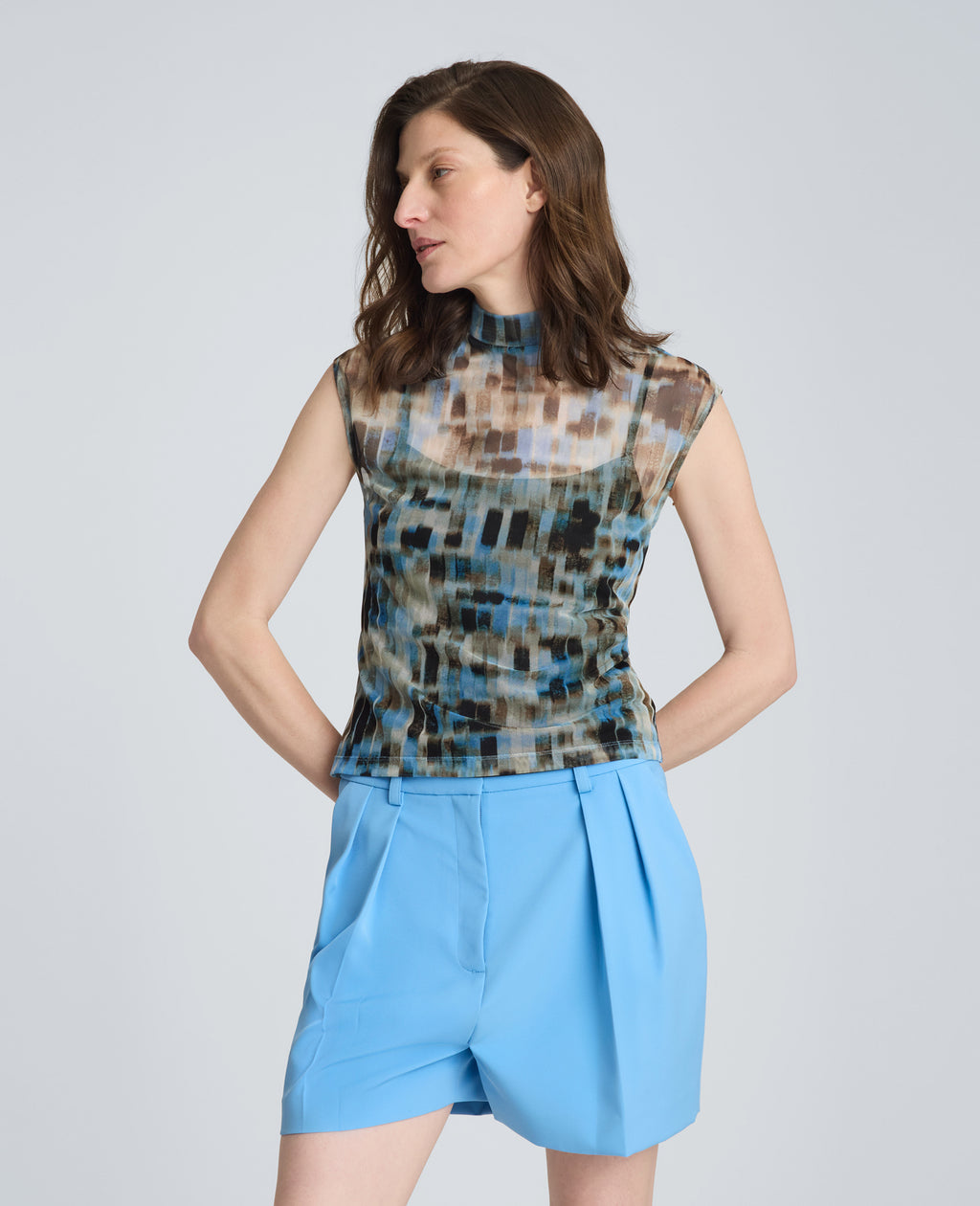 Kenneth Cole - Mock Neck Tank with Interior Tank WOMENS KNITS for Women 