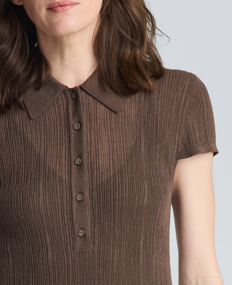 Kenneth Cole - Varigated Polo Cap Sleeve Sweater Dress WOMENS DRESS for Women
